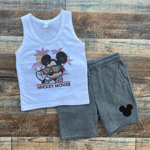 Boys Retro Mickey tank, Disney tank top Dad Boys, mickey summer shorts shirt kids, Toddler disney outfit, summer boys outfit