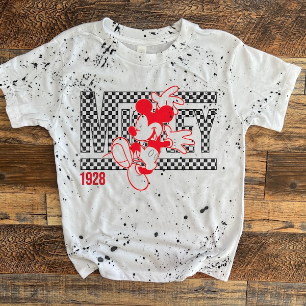 Checkered Boys Mickey tshirt, Disney outfit for boys, mickey pants and shirt kids, Toddler disney outfit, Retro Mickey