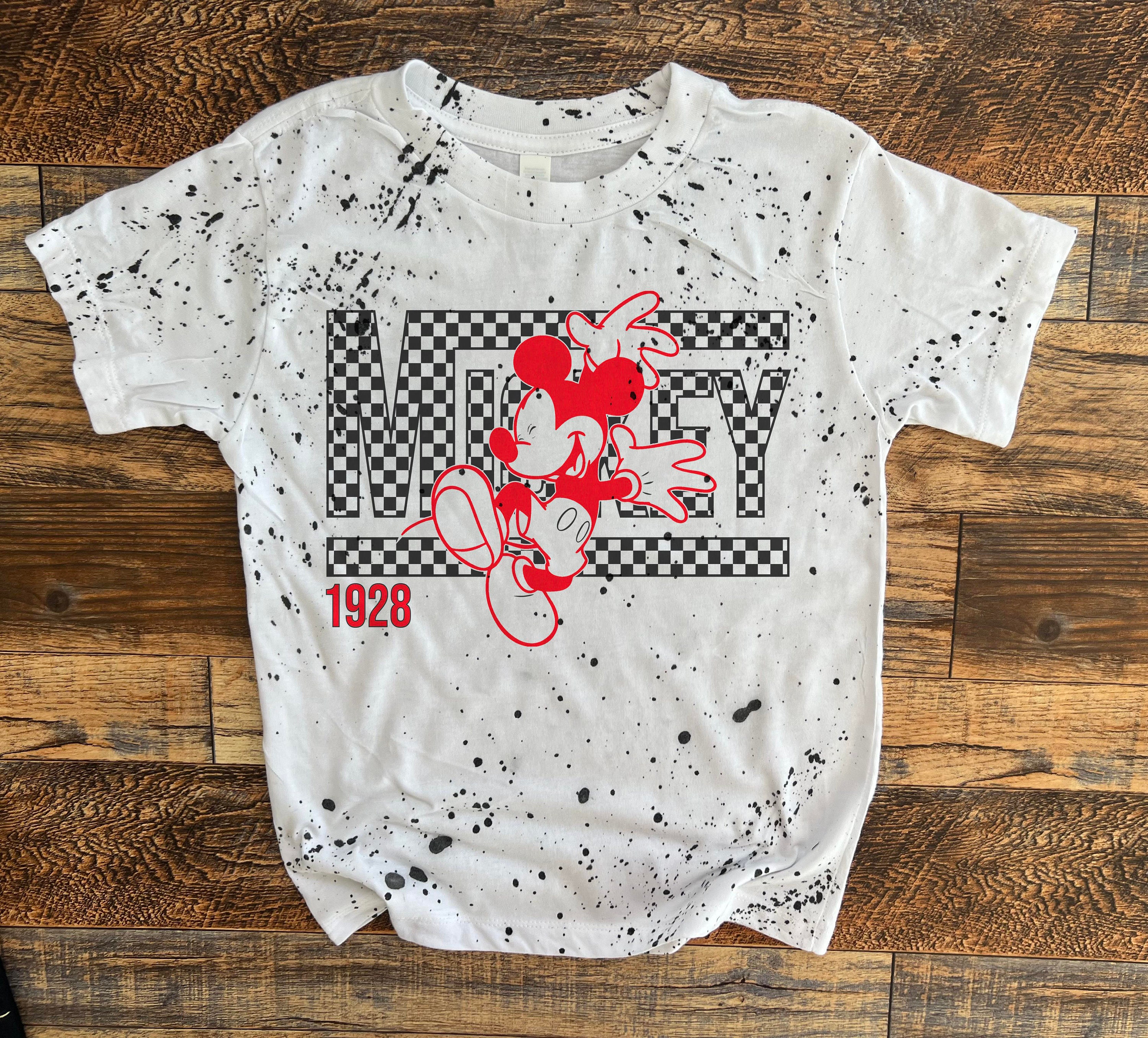 Checkered Boys Mickey Tshirt, Disney Outfit for Boys, Mickey Pants 