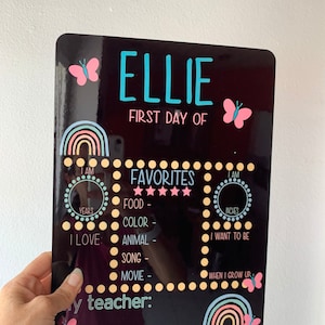 Girl back to school board, girls back to school board, last day of school board, first day board, 2021 back to school, dry erase