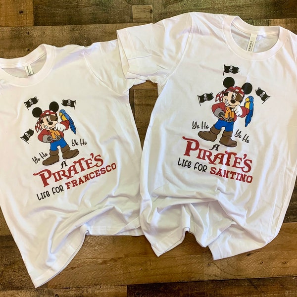 Boys Pirate Cruise Mickey shirt, Girls Pirate Minnie shirt, kids dream cruise shorts, pirate mickey mouse, personalized, pirate life, party