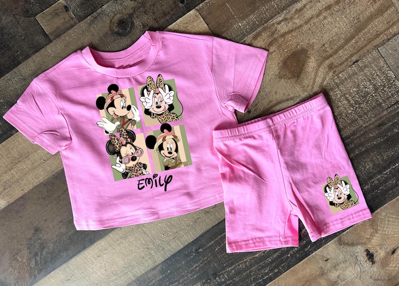 Safari Minnie Biker Short and Crop Top girls youth