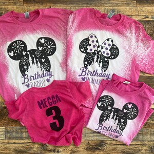 chemises de famille d'anniversaire de filles, chemises d'anniversaire de disneyworld, anniversaire de Mickey de tout-petit, anniversaire de royaume magique, chemises de famille assorties image 2