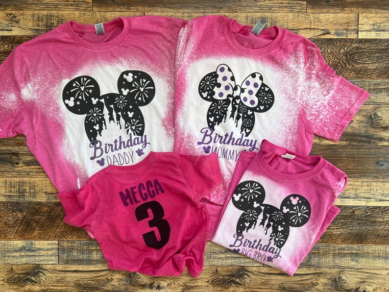 chemises de famille d'anniversaire de filles, chemises d'anniversaire de disneyworld, anniversaire de Mickey de tout-petit, anniversaire de royaume magique, chemises de famille assorties image 2