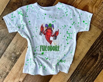 Mardi Gras Kids Shirt: New Orleans Crawfish, King Cake T-Shirt