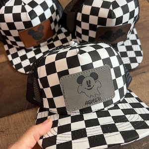 Bonnet d&#39;Halloween Disney, Mickey araignée pour tout-petit, casquette pas si effrayante, fantôme hanté à carreaux, chapeaux huards, chapeaux effrayants disney et chapeau d&#39;halloween bébé