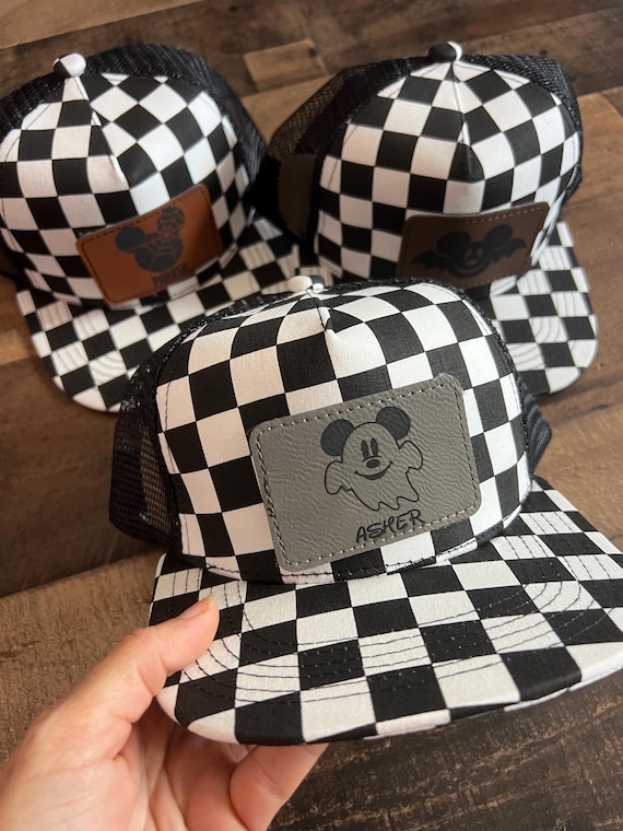 Halloween Disney Hat, Toddler Spider Mickey, Not So Scary Cap, Checkered Haunted Ghost, Boo hat, Spooky disney hats, Baby halloween hat