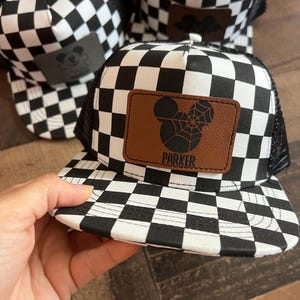 Halloween Disney Hat, Toddler Spider Mickey, Not So Scary Cap, Checkered Haunted Ghost, Boo hat, Spooky disney hats, Baby halloween hat image 3