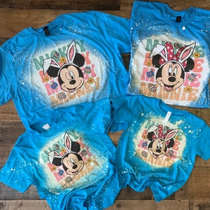 Chemise de pâques Disney, chemises de pâques mickey pour enfants, chemises de pâques assorties, t-shirts de pâques disney world, lavés à l'eau de javel