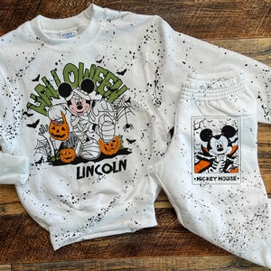 Mummy Mickey Kids Halloween Sweatshirt set,  Pumpkin toddler sweater, Long Sleeve Disney, Mummy Mickey Bats, Sweatpants, Youth