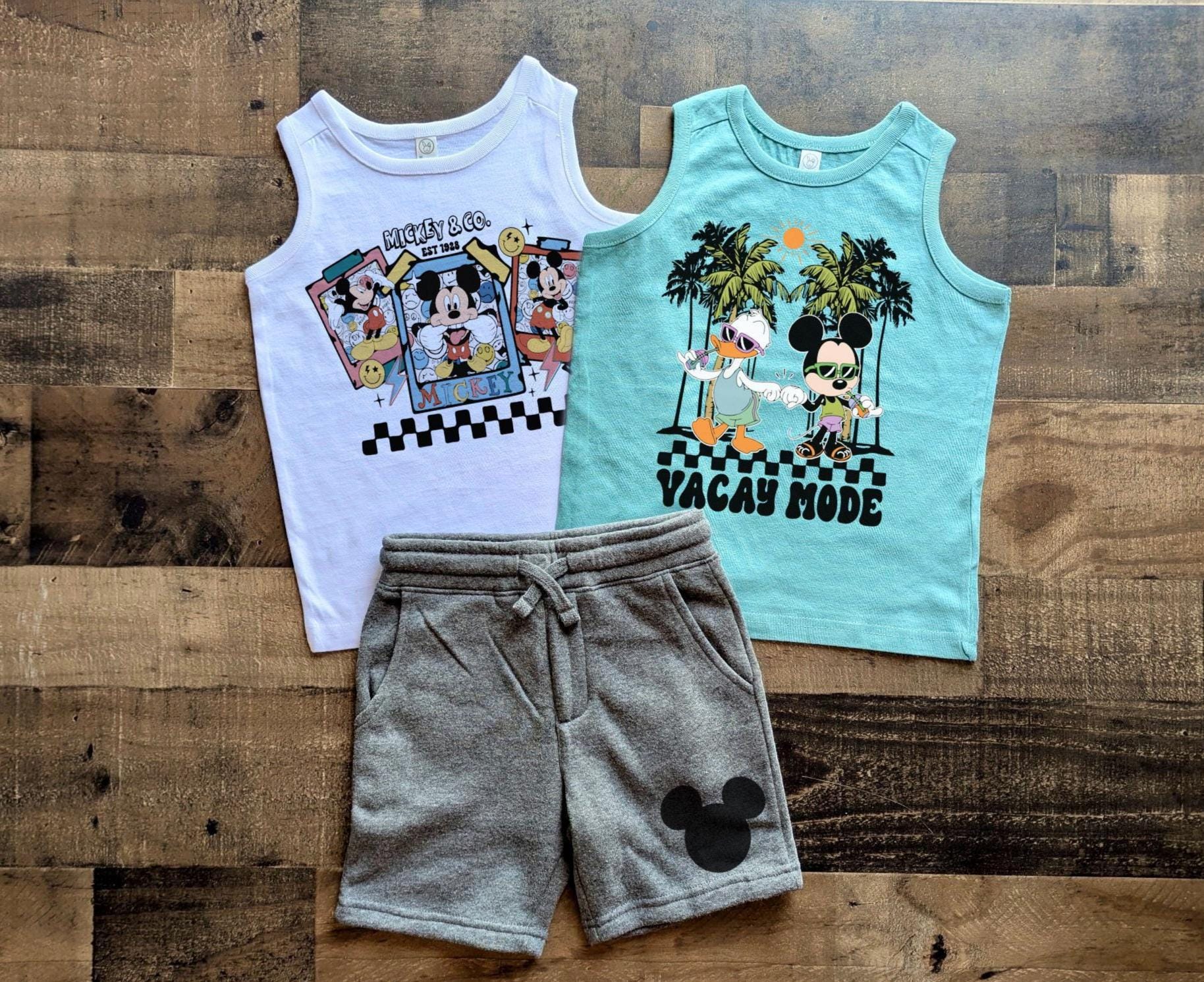 Kids Mickey Tank Top Set, Disney Boys Tank Top, Mickey