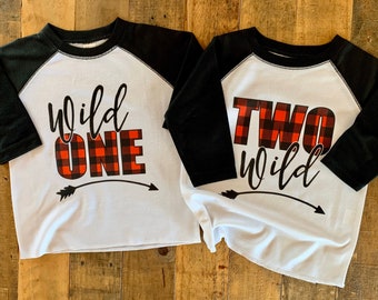 wild one shirt, two wild shirt, buffalo plaid one shirt, wild one lumberjack, one two birthday, one raglan, two wild buffalo plaid