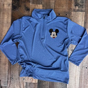 Camiseta deportiva Mickey con cremallera para niños, camiseta Dri Fit bordada para jóvenes, camiseta de manga larga para papá con estampado de Mickey, camiseta ligera de invierno para hombre con estampado de Mickey, regalo de Disney