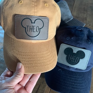 Boys Mickey Hat, Simple Dad Ears Ball Cap, Going Disneyworld Toddler hat, Mickey Mouse Hat, Kids Girls Family Personalized Holiday, Hat Gift