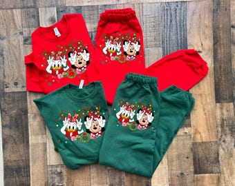 Minnie Daisy christmas Sweatshirt, toddler disney sweatpants, christmas disney sweatpants, bff girls youth set, Verry Merry Sweater, Kids