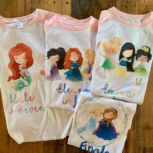 ariel princess shirt, girls princess shirt, Merida shirt, elsa anna shirt, favorite princess shirt, snow white princess, belle princess