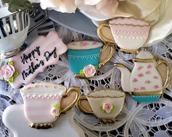 Tea Party Boxed Sugar Cookie Set, Mother's Day, Alice in Wonderland Tea party cookies, Bridal Shower, Sister, Aunt, Grandmother, Gift ideas