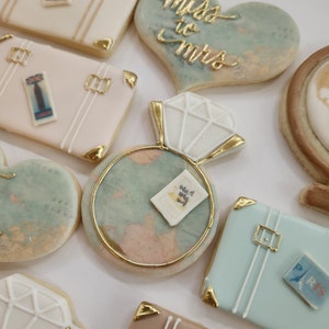 Traveling from Miss to Mrs Wedding Sugar Cookies, Bridal Shower, Favors, Bachelorette, bridal tea