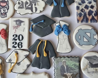 Graduation Decorated Sugar Cookies, Assorted, customized,  congrats grad 2026,  High school, college, university