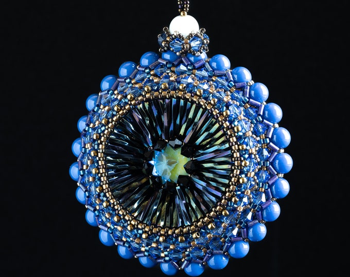 Beaded Christmas Ornament. Glass Ornament. Handmade Ornament. Best