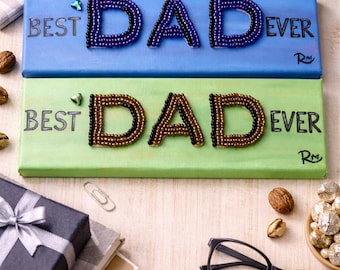 Best Dad Ever Hands Down Sign Father's Day Gift For Dad Wall Decor Man Cave Decor Personalized Handmade Father's Day Gift From Kids