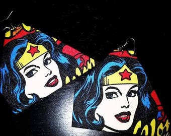 Large triangle size wonder woman earrings