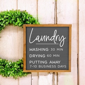 Laundry Room Wood Sign. Laundry Room Decor. Farmhouse Laundry Sign. Wash Dry Fold Laundry Sign. Modern Farmhouse Sign Decor. Wooden Laundry