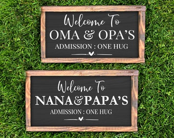 Welcome to Oma and Opa's | gift for Grandparents | farmhouse sign | rustic sign | Grandma and Grandpa's house | Nana and Papa