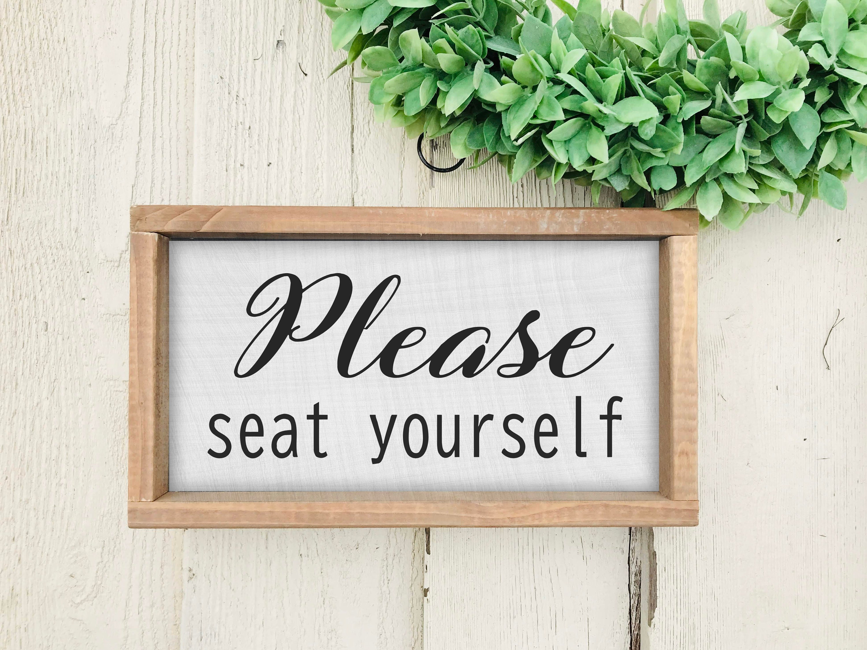 Please Seat Yourself Bathroom Wall Decor Bathroom Wall Art Etsy
