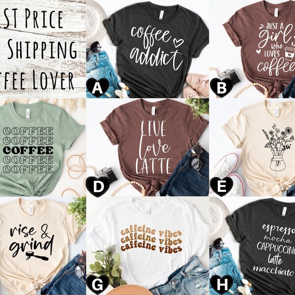 Retro Coffee Shirt Coffee Coffee Coffee T-Shirt Womens Shirt Graphic Tee Gift for Coffee Lover Coffee Drinker Shirt Mother's Day Gift Mom