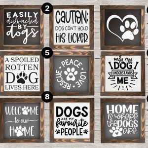 Dog Mini 7" & 6" Signs for Tiered Trays | Tiered Tray Decor | Coffee Bar Sign | Dog Decor | Framed Mini Sign | Dog Mini Signs | Dog Memorial