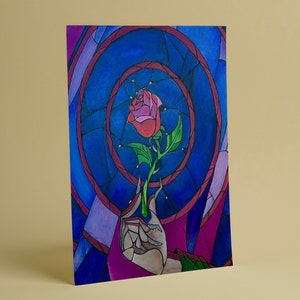 Disney&#39;s Beauty & the Beast Enchanted Rose - Matte Cardstock Print