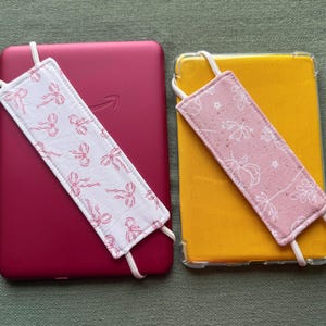 Handmade Kindle/Kobo Hand Strap | Elastic E-Reader Grip | Book Lover Gift afbeelding 4