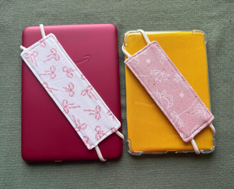 Handmade Kindle/Kobo Hand Strap | Elastic E-Reader Grip | Book Lover Gift afbeelding 4