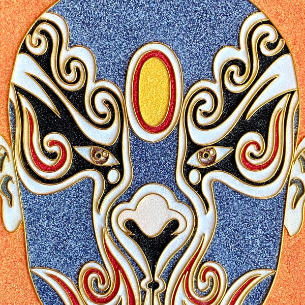 Peking Opera Mask·京劇臉譜 | Filigree Thangka | Chinese Culture | Handmade | Tibetan Traditional Handwork | Unique Amazing Gift (FREE Shipping)
