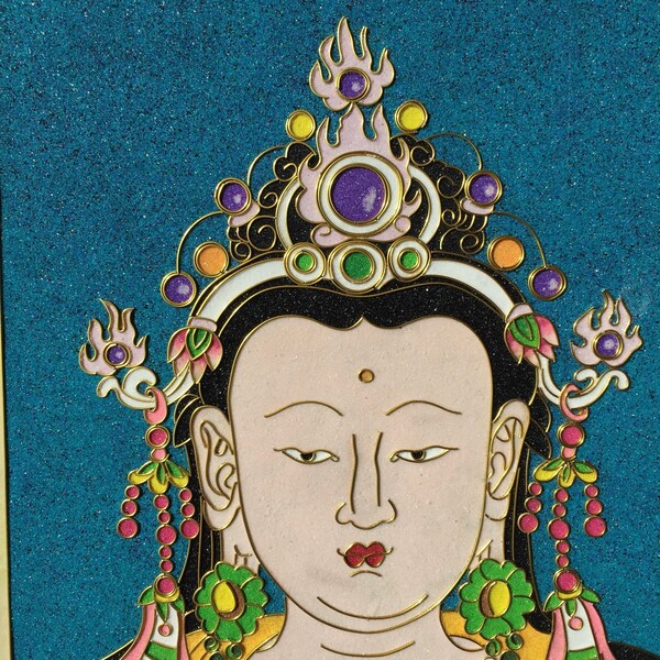 Bodhisattvas·菩薩 |2016-2-R-006| Buddhist Art | Buddha Art | Thangka | Filigree Thangka | 100%Handmade | Traditional Handwork (FREE Shipping)