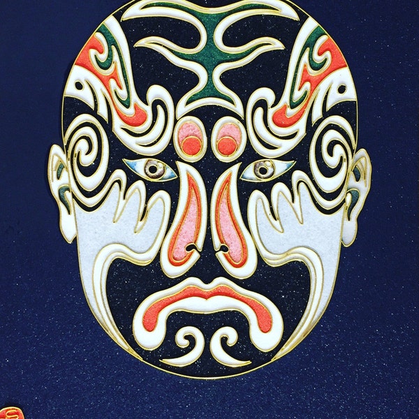 Peking Opera Mask·京劇臉譜 |2017-1-R-023| Filigree Thangka | Chinese Culture |Tibetan Traditional Handwork| Unique Amazing Gift (FREE Shipping)