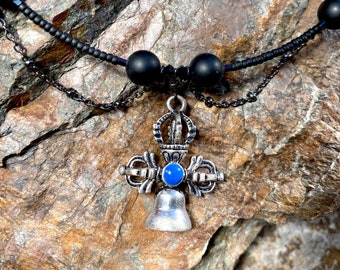 Tibetan Silver Vajra Pendant Necklace: Handmade Buddhist Choker