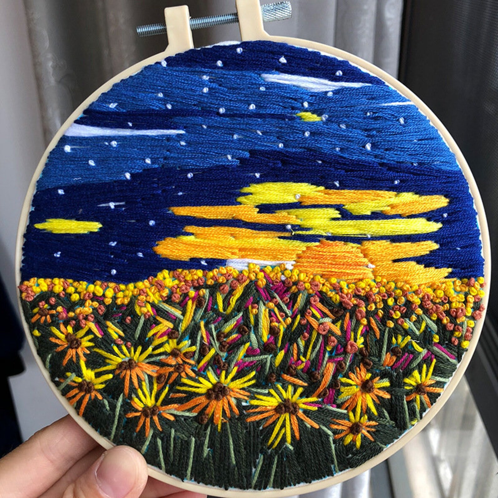 Kit Hand Embroideryplants Embroidery Kit for Beginner Modern Etsy