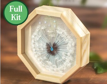 Bordado transparente, bordado para principiantes, kit de bordado moderno, patrón de flores de mano, kit de bricolaje