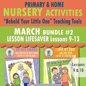 MÄRZ Kinderzimmer “Behold Your Little Ones” Lektionen 9-13 BUNDLE 2 POSTER Ebenbild Körper Gottes, Liebes-Körper, Liebes-Familie, Gebet, Ewige Familie