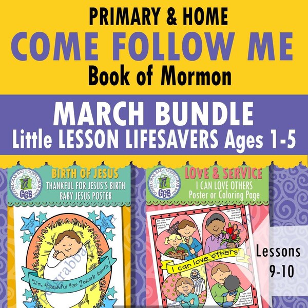 2024 JANUARY (weeks 1-5) Lessons 9-13 Come Follow Me, Book of Mormon Ages 1-5 Lesson Activities BUNDLE - Primary children and FHE study