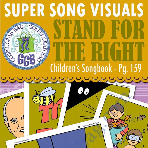 SONG "Stand for Right" VISUALS picture-for-every-verse, Music for Primary, family home evening, Children's Songbook 159
