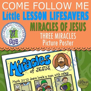 MIRACLES of Jesus picture-match puzzle - LESSON LIFESAVER activity - Learn three miracles Jesus performed (older children & teens) Mark 2; 5