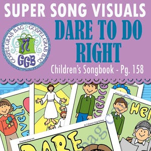 May include: A set of 22 printable coloring pages for children's church or home use. The pages feature illustrations of children and the words "Dare to Do Right".