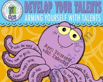 Activity Days Developing Talents Goal 10 - Invitation & Activity: Arming Yourself With Talents - Talented Octopus Brainstorm -LDS Printables