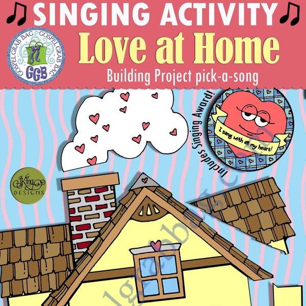 Primary Music Singing Activity, “Love at Home” Building Project pick-a-song & singing meter, Primary chorister INSTANT DOWNLOAD -singing fun