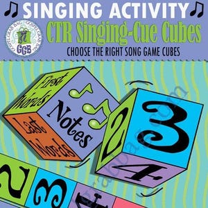 Primary Music Singing Activity, "CTR Singing Cubes" choose-a-song a song, name that tune, sing commands, Primary chorister INSTANT DOWNLOAD