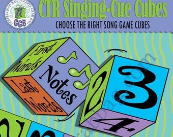 Primary Music Singing Activity, "CTR Singing Cubes" choose-a-song a song, name that tune, sing commands, Primary chorister INSTANT DOWNLOAD