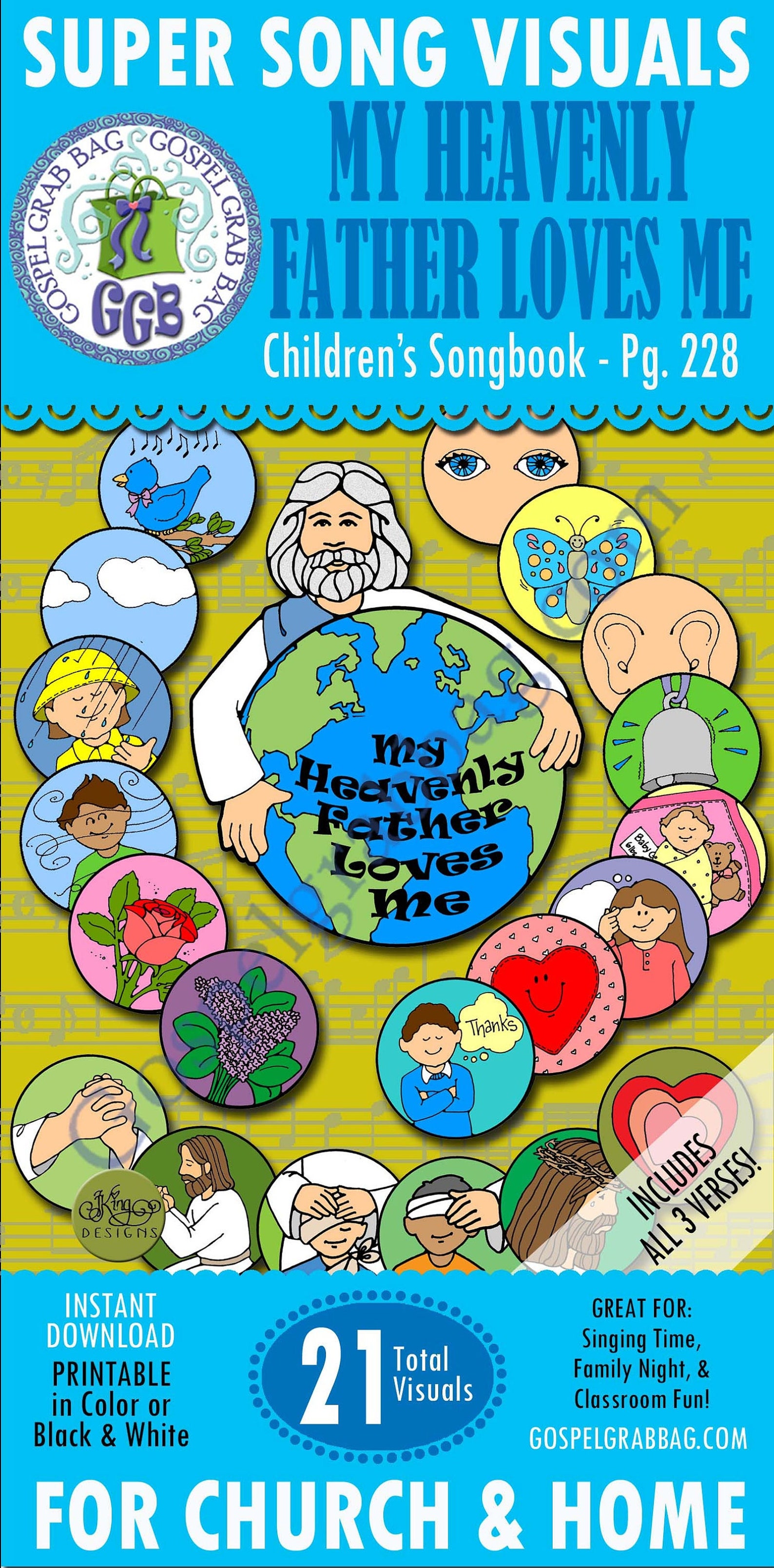 SONG "my Heavenly Father Loves Me" VISUALS Picture-for-every-verse, Music for Primary, Family ...